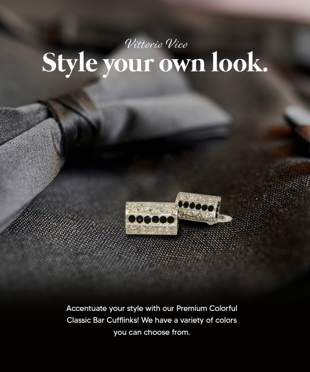 Vittorio Vico Colorful Classic Bar Cufflinks: CL19XX Series - Suits You Sir - CL 1900 -