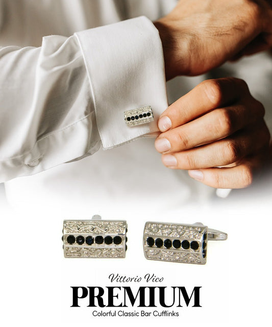 Vittorio Vico Colorful Classic Bar Cufflinks: CL19XX Series - Suits You Sir - CL 1900 -
