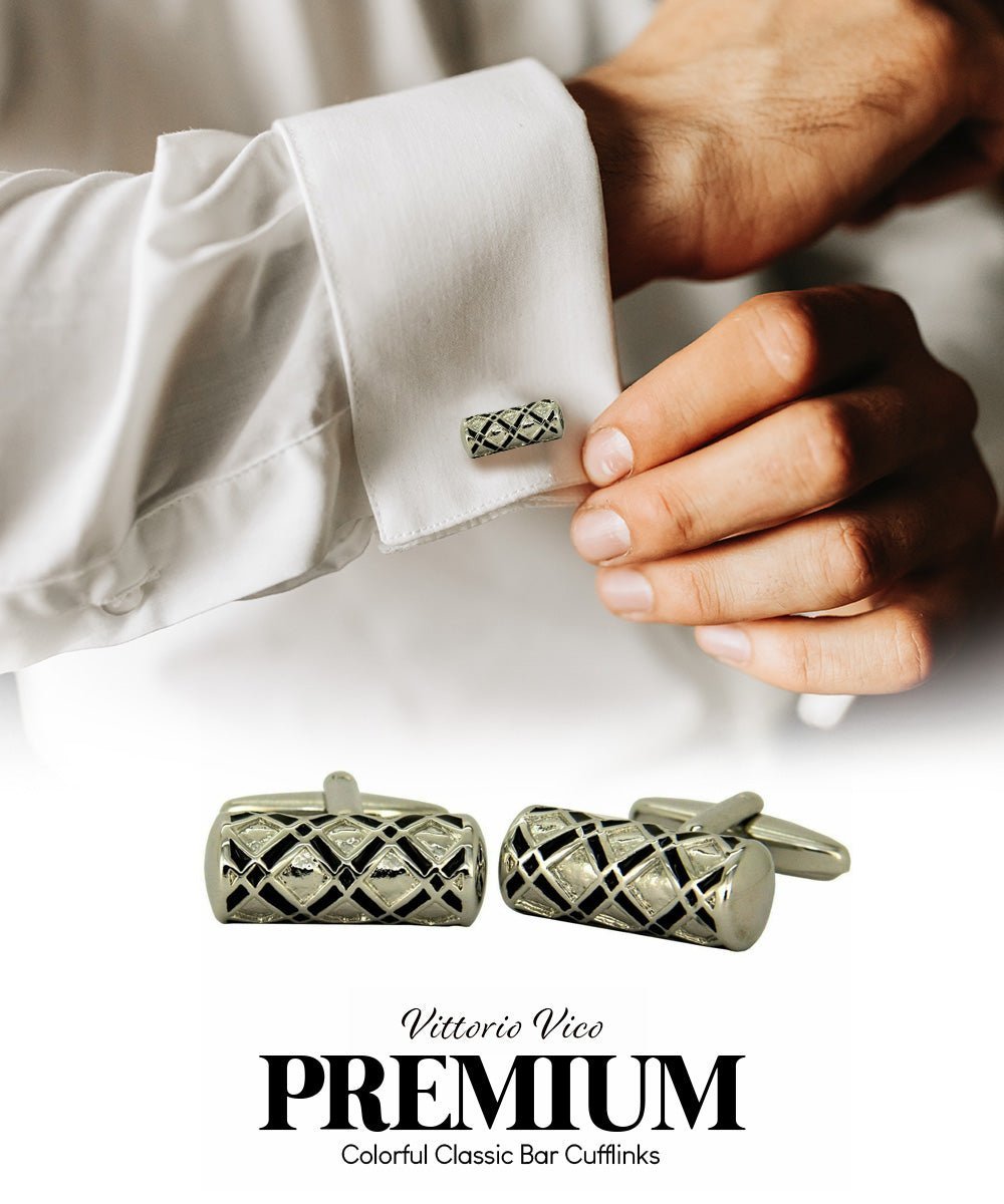 Vittorio Vico Colorful Classic Bar Cufflinks: CL19XX Series - Suits You Sir - CL 1901 -