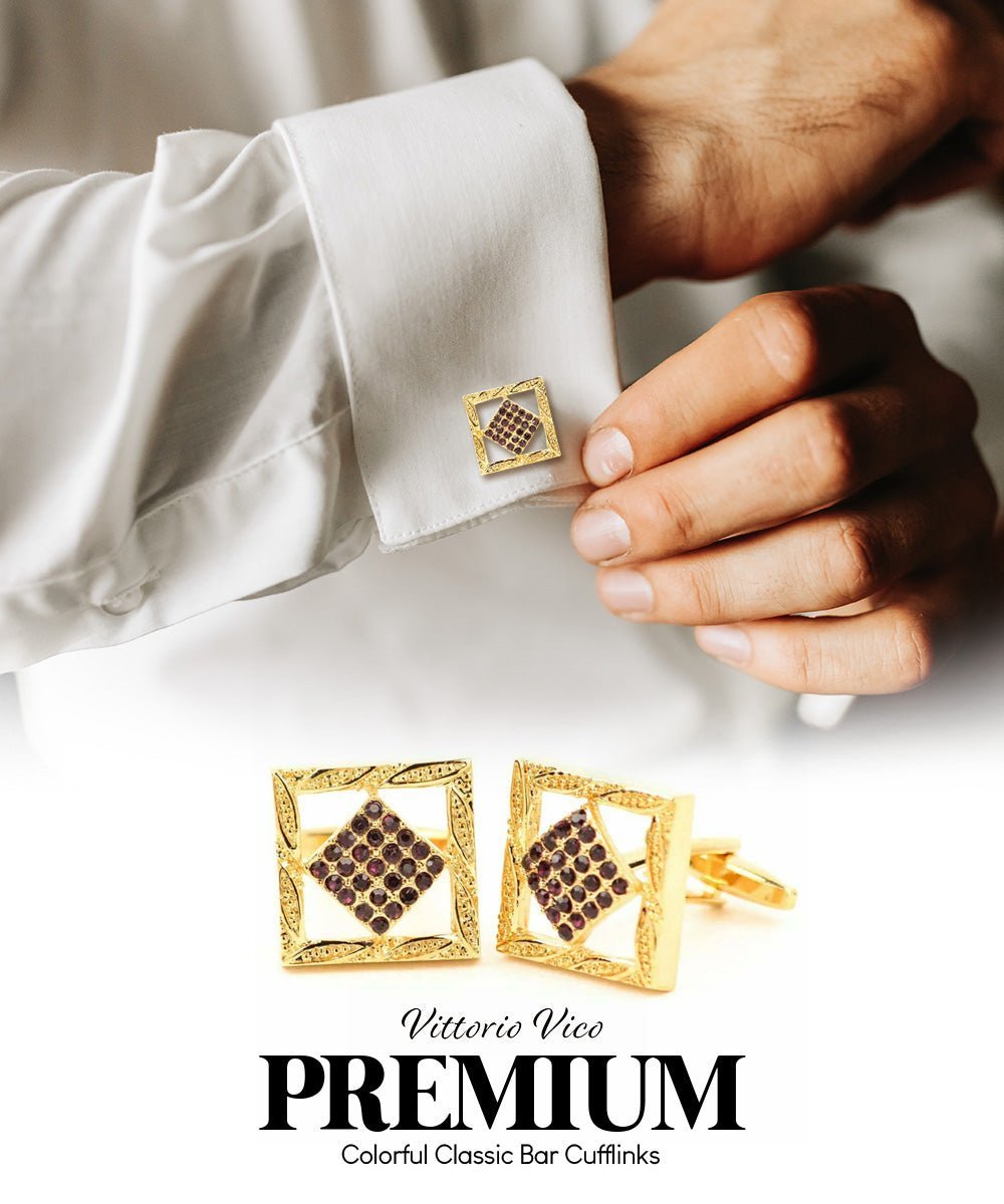 Vittorio Vico Colorful Classic Bar Cufflinks: CL19XX Series - Suits You Sir - CL 1902 -