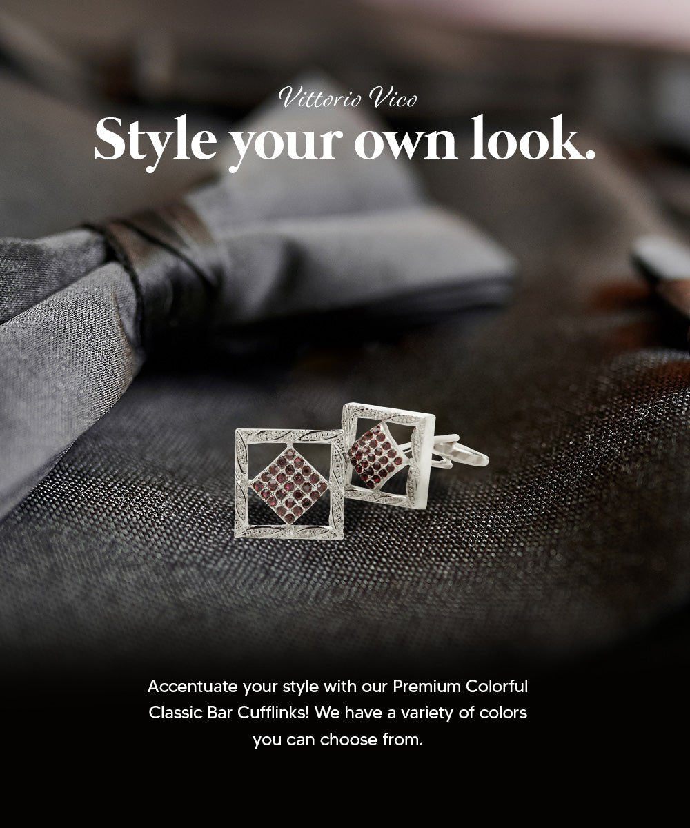 Vittorio Vico Colorful Classic Bar Cufflinks: CL19XX Series - Suits You Sir - CL 1903 -