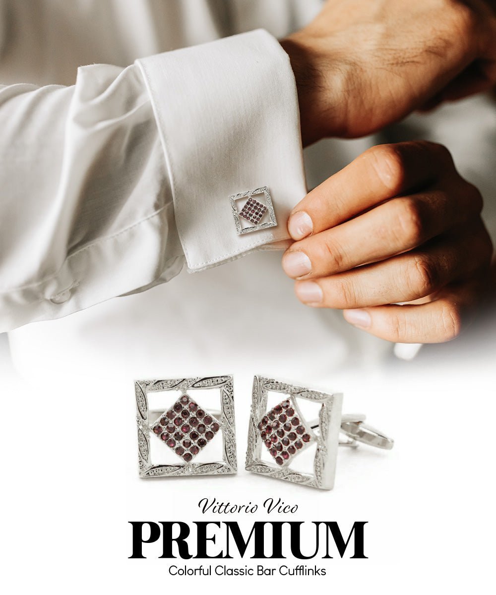 Vittorio Vico Colorful Classic Bar Cufflinks: CL19XX Series - Suits You Sir - CL 1903 -
