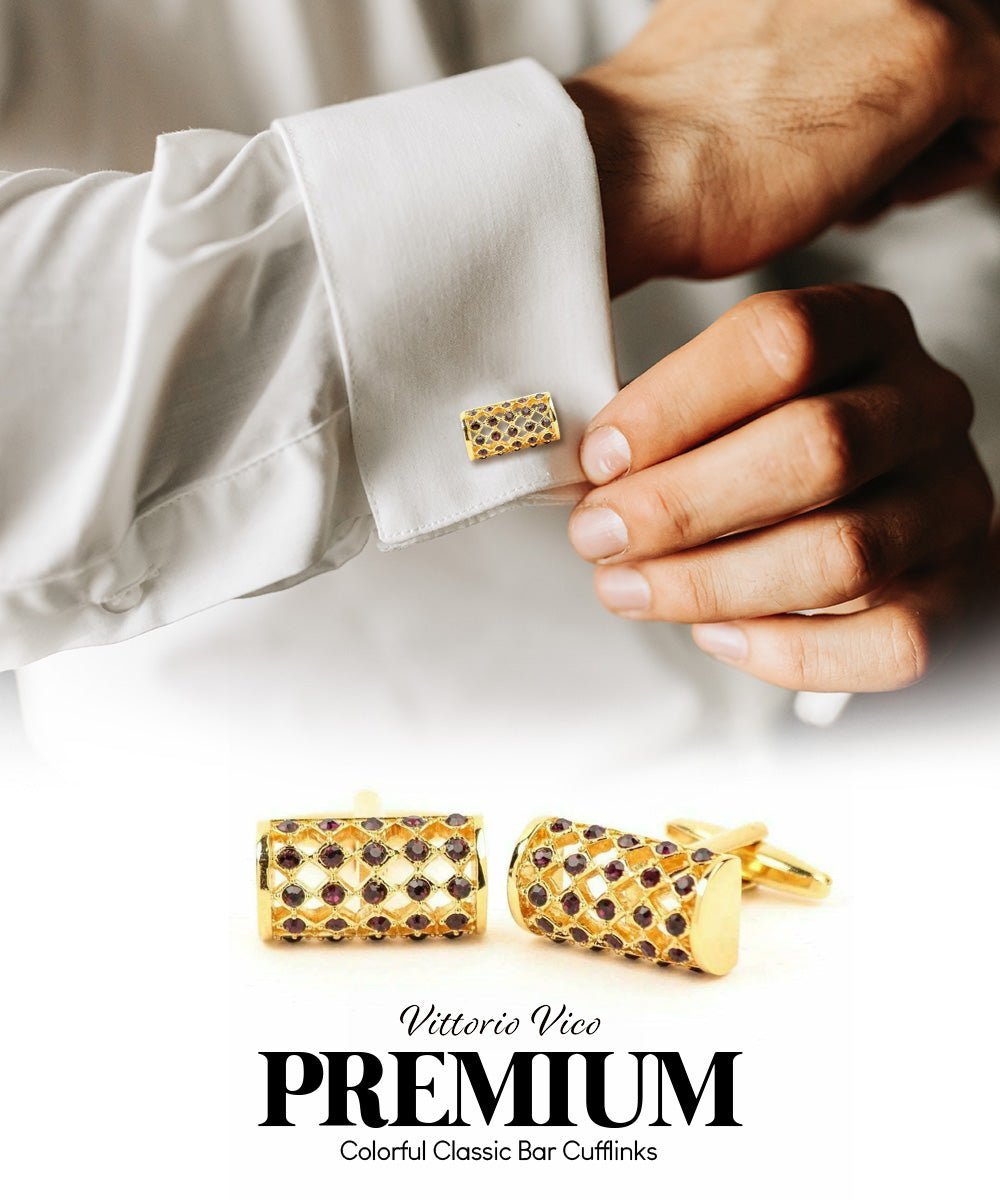 Vittorio Vico Colorful Classic Bar Cufflinks: CL19XX Series - Suits You Sir - CL 1904 -