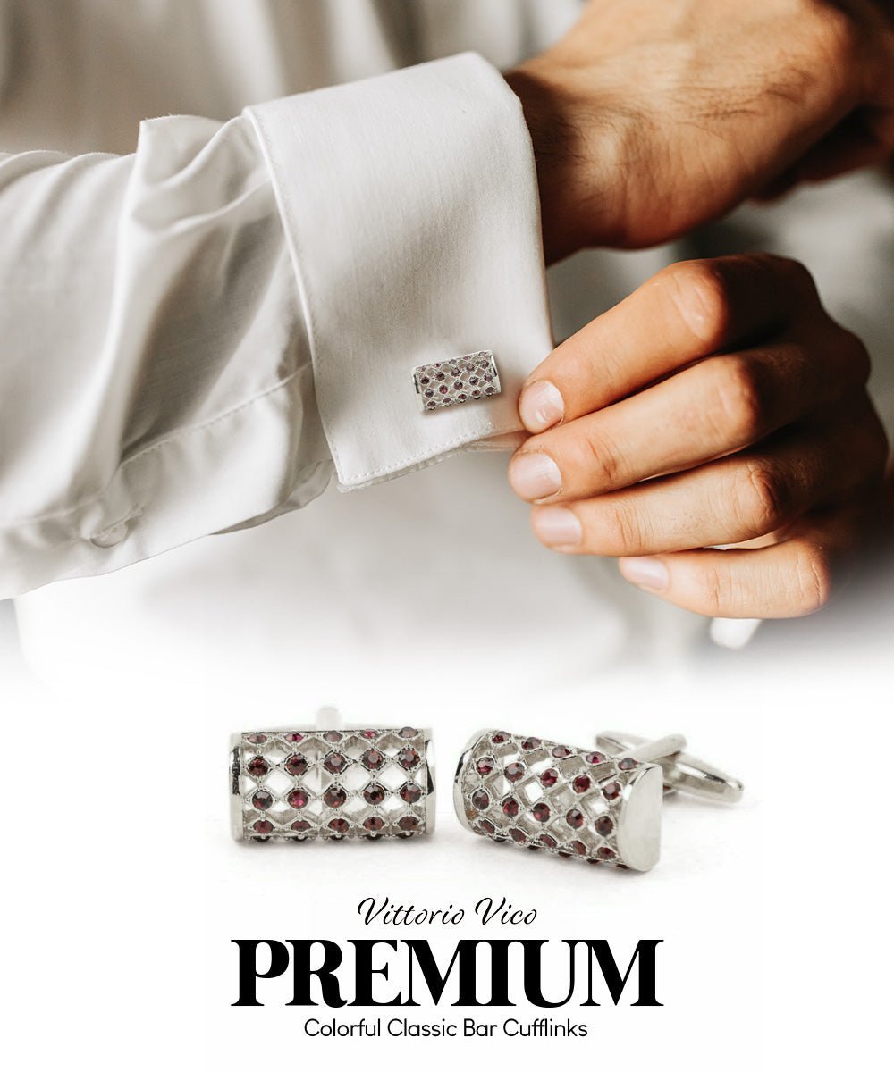 Vittorio Vico Colorful Classic Bar Cufflinks: CL19XX Series - Suits You Sir - CL 1905 -