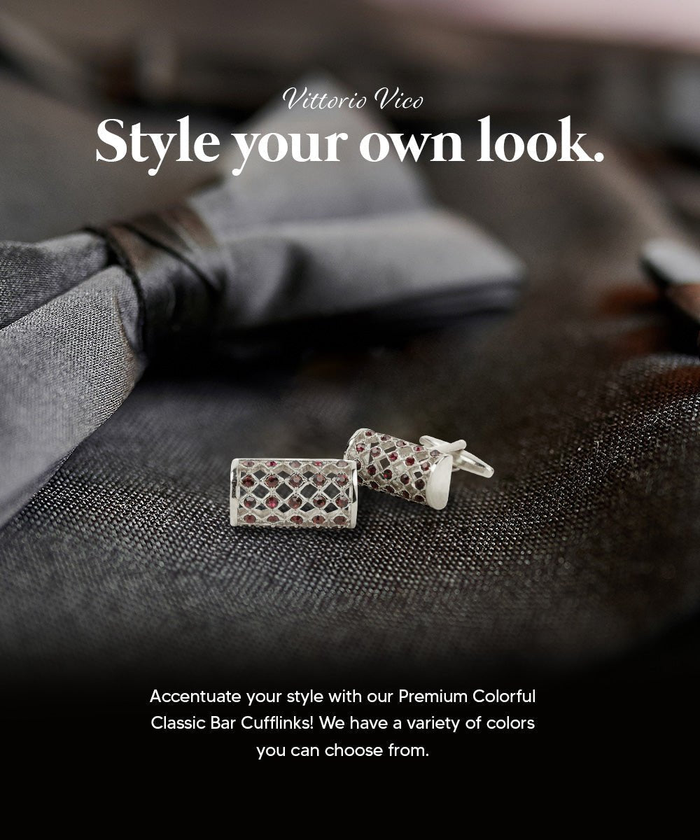 Vittorio Vico Colorful Classic Bar Cufflinks: CL19XX Series - Suits You Sir - CL 1905 -