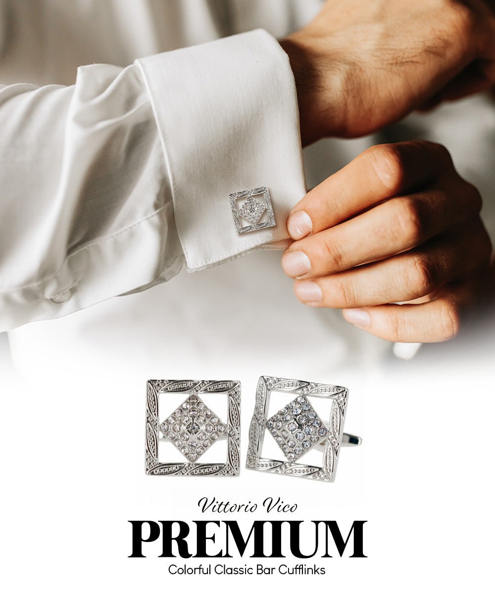Vittorio Vico Colorful Classic Bar Cufflinks: CL19XX Series - Suits You Sir - CL 1906 -