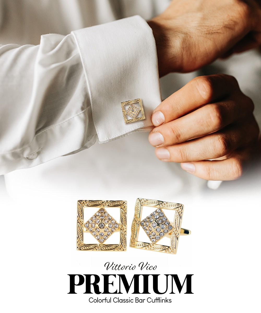 Vittorio Vico Colorful Classic Bar Cufflinks: CL19XX Series - Suits You Sir - CL 1907 -