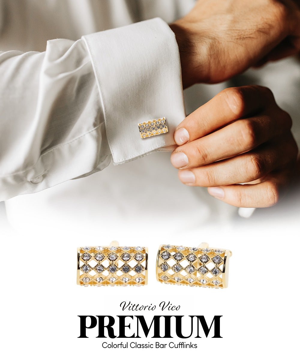 Vittorio Vico Colorful Classic Bar Cufflinks: CL19XX Series - Suits You Sir - CL 1908 -