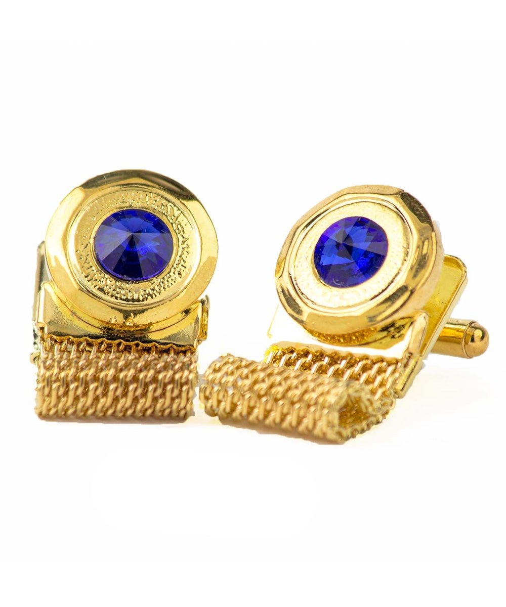 Vittorio Vico Colorful Crystal Chain Cufflinks in Gift Box - Suits You Sir - Yellow and Silver -