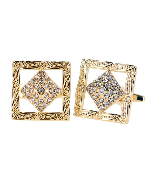 Vittorio Vico Gold Iced Wedding Cufflinks in Gift Box: CL100x Series - Suits You Sir - CL 1000 -