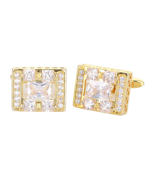 Vittorio Vico Gold Iced Wedding Cufflinks in Gift Box: CL100x Series - Suits You Sir - CL 1000 -