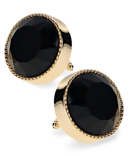 Vittorio Vico Large Colorful Tricep Colorstone Cufflinks: CL16XX Series - Suits You Sir - Black and Gold -