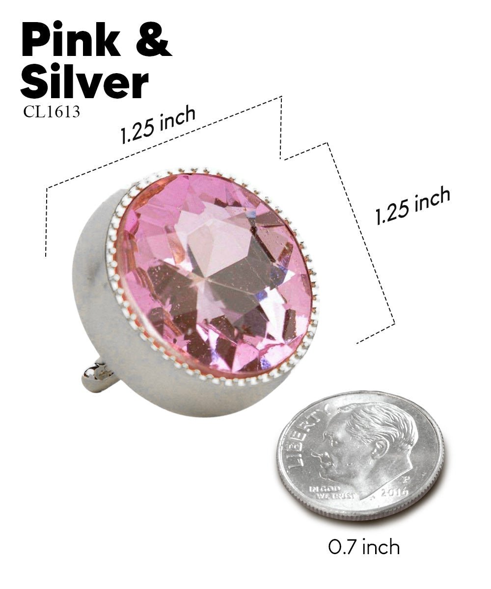 Vittorio Vico Large Colorful Tricep Colorstone Cufflinks: CL16XX Series - Suits You Sir - Pink and Silver -