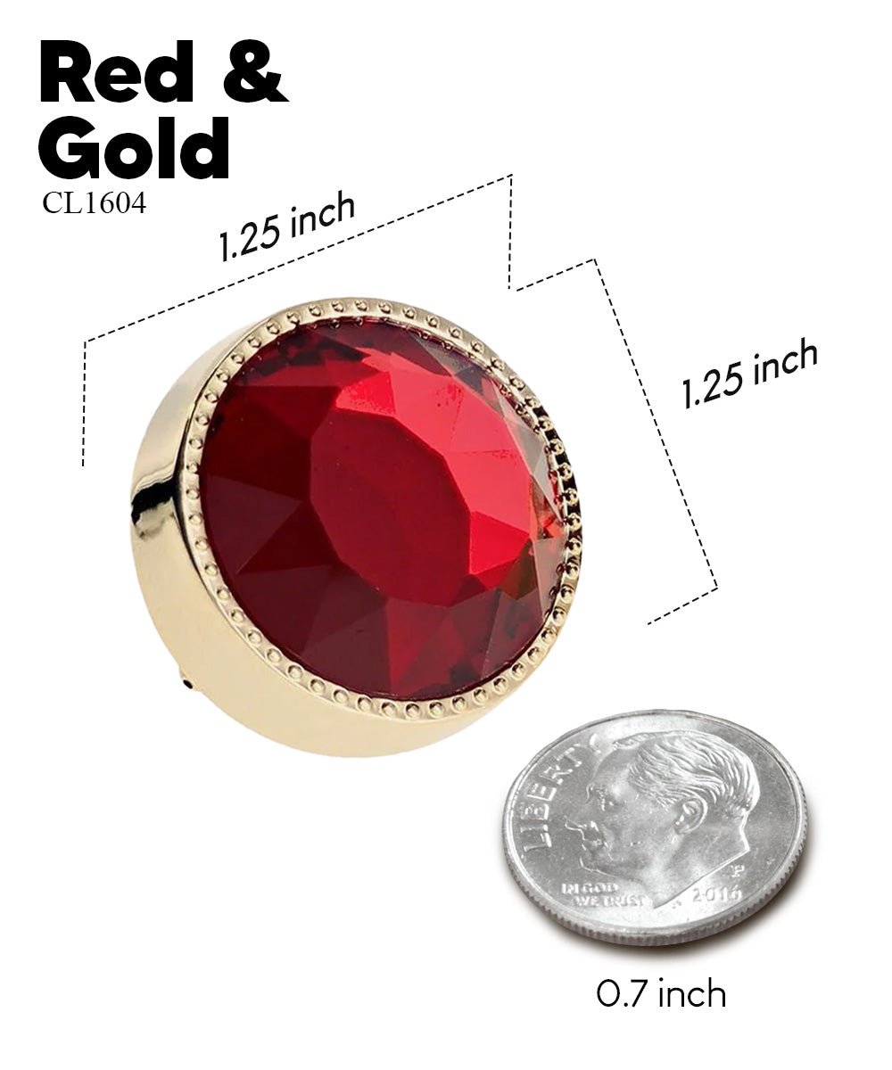 Vittorio Vico Large Colorful Tricep Colorstone Cufflinks: CL16XX Series - Suits You Sir - Red and Gold -