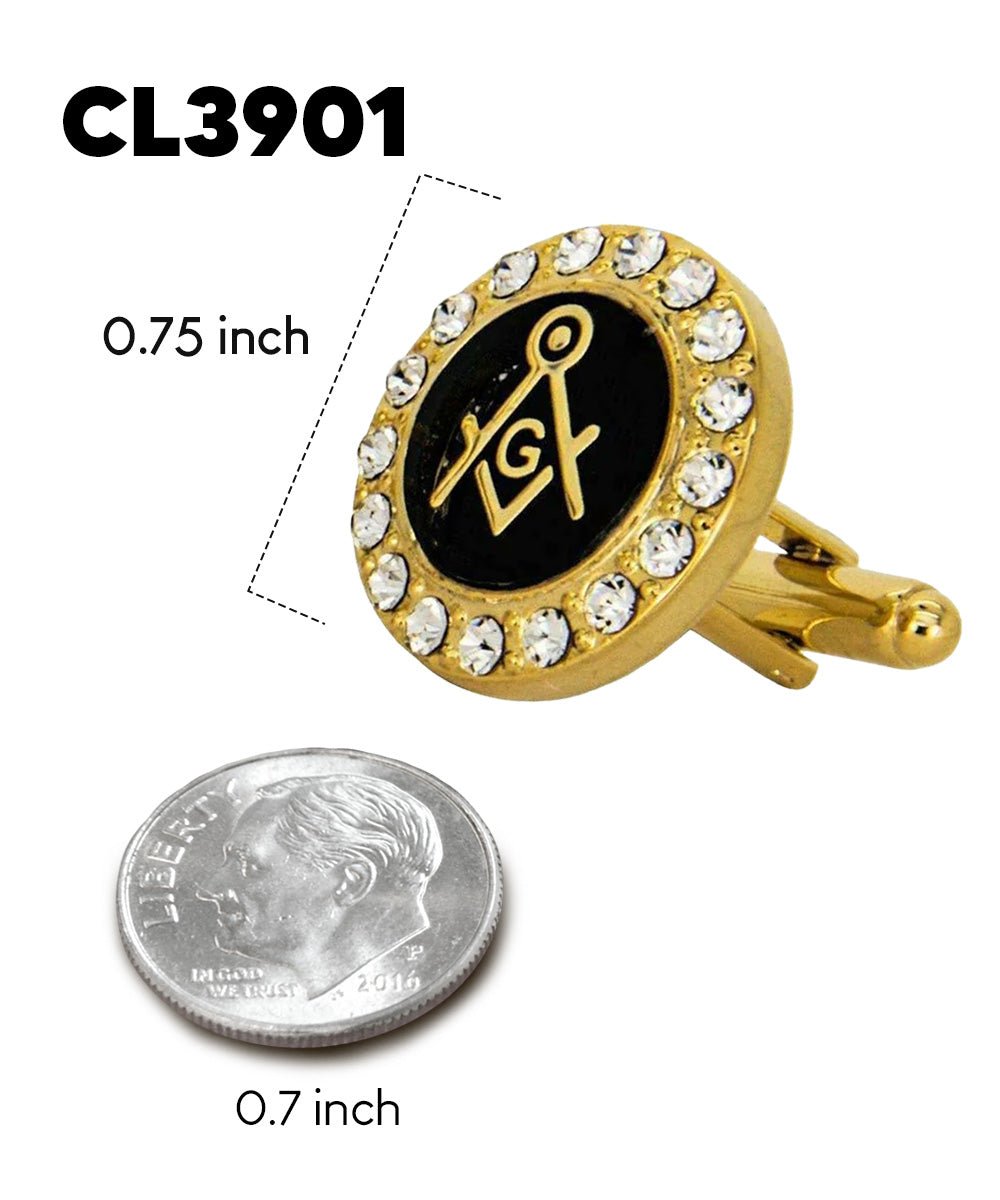 Vittorio Vico Masonic Themed Cufflinks: CL39XX Series - Suits You Sir - Bling and Gold -