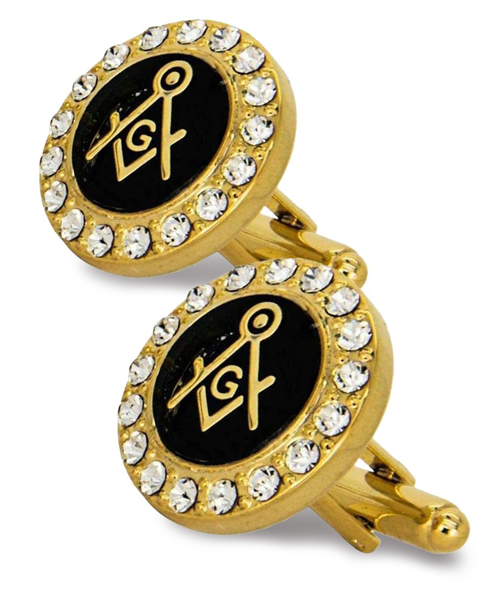 Vittorio Vico Masonic Themed Cufflinks: CL39XX Series - Suits You Sir - Bling and Gold -