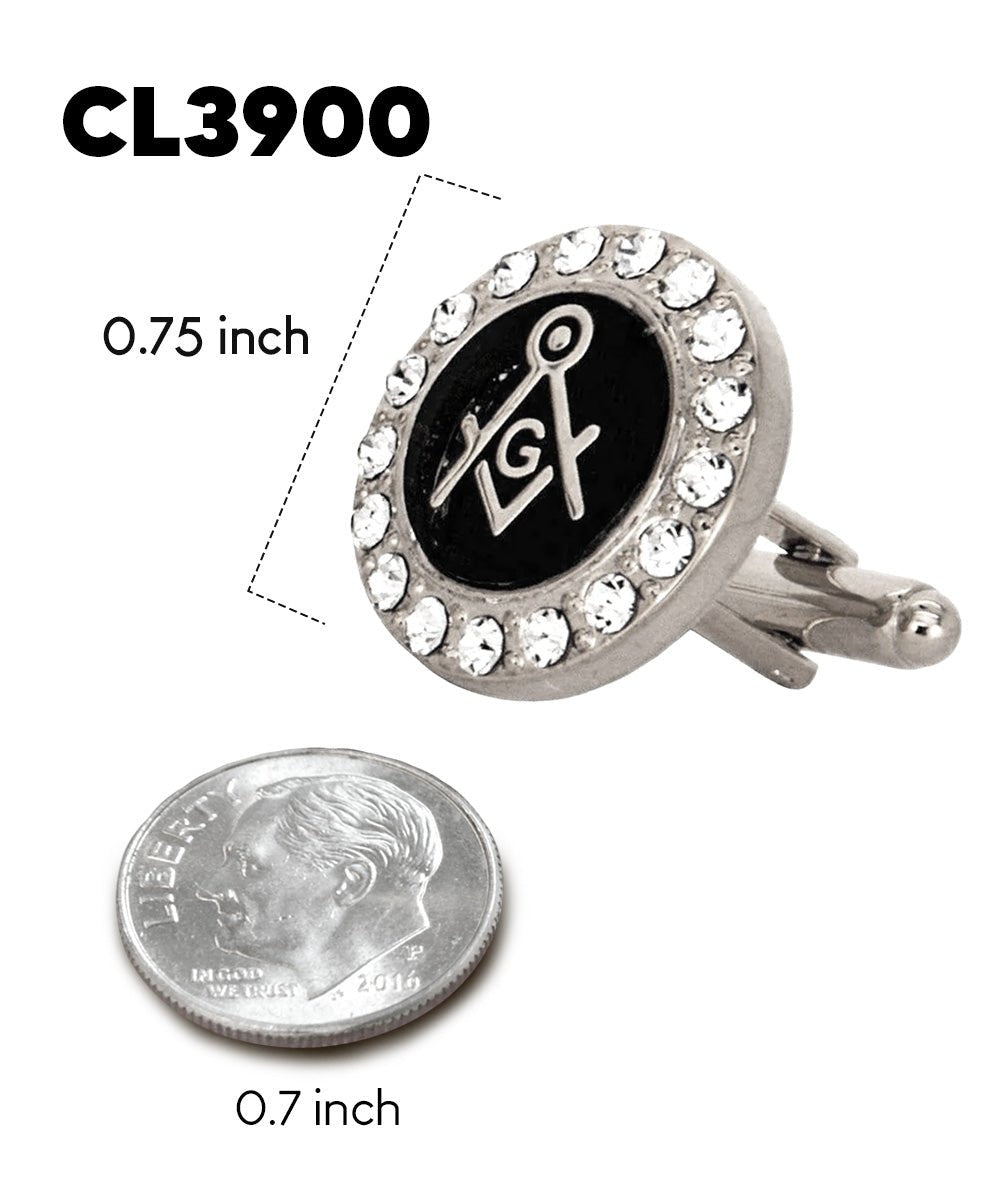 Vittorio Vico Masonic Themed Cufflinks: CL39XX Series - Suits You Sir - Bling and Silver -
