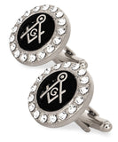 Vittorio Vico Masonic Themed Cufflinks: CL39XX Series - Suits You Sir - Bling and Silver -