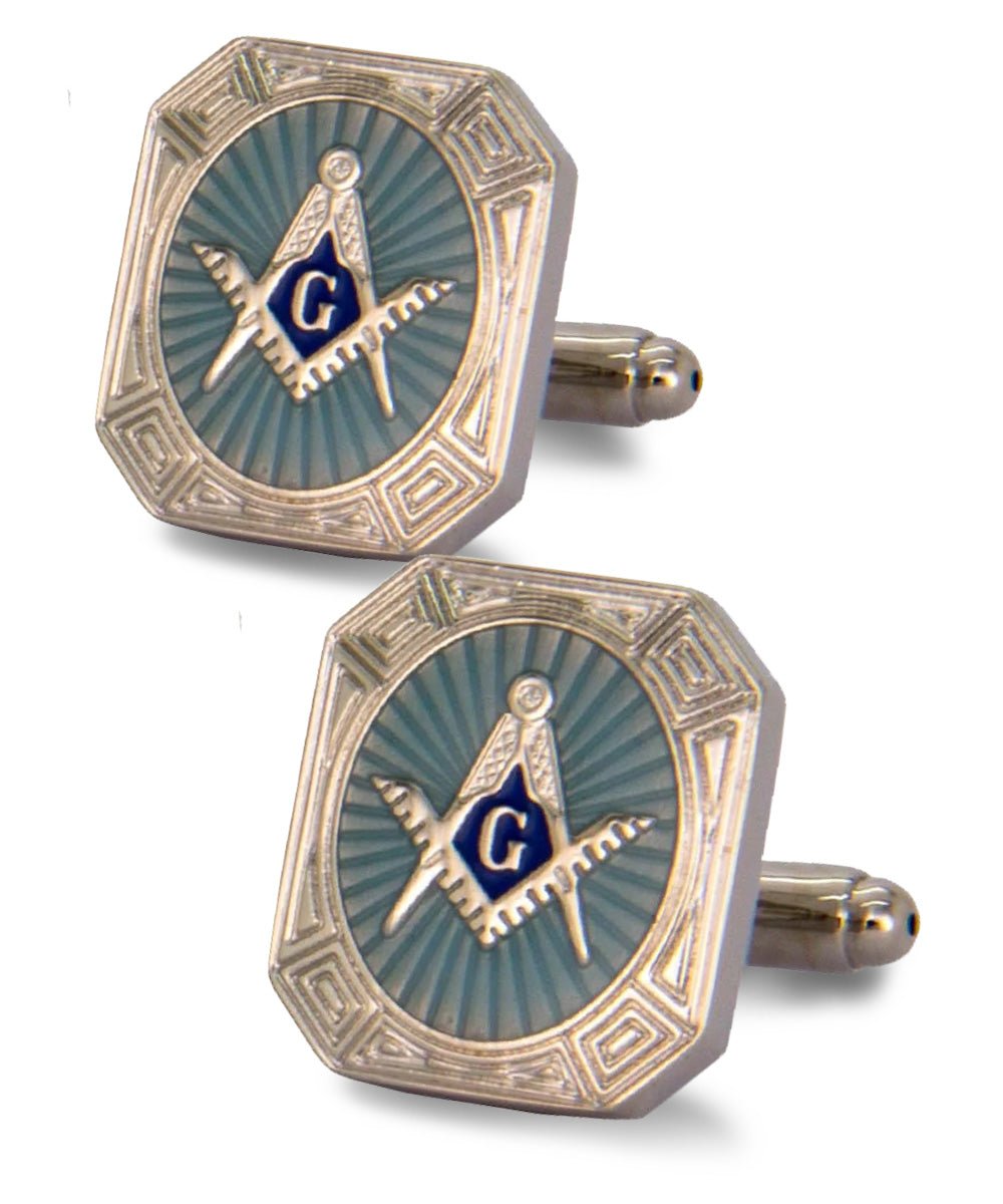 Vittorio Vico Masonic Themed Cufflinks: CL39XX Series - Suits You Sir - Rectangular and Silver -