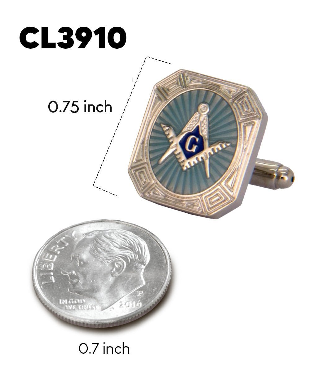 Vittorio Vico Masonic Themed Cufflinks: CL39XX Series - Suits You Sir - Rectangular and Silver -