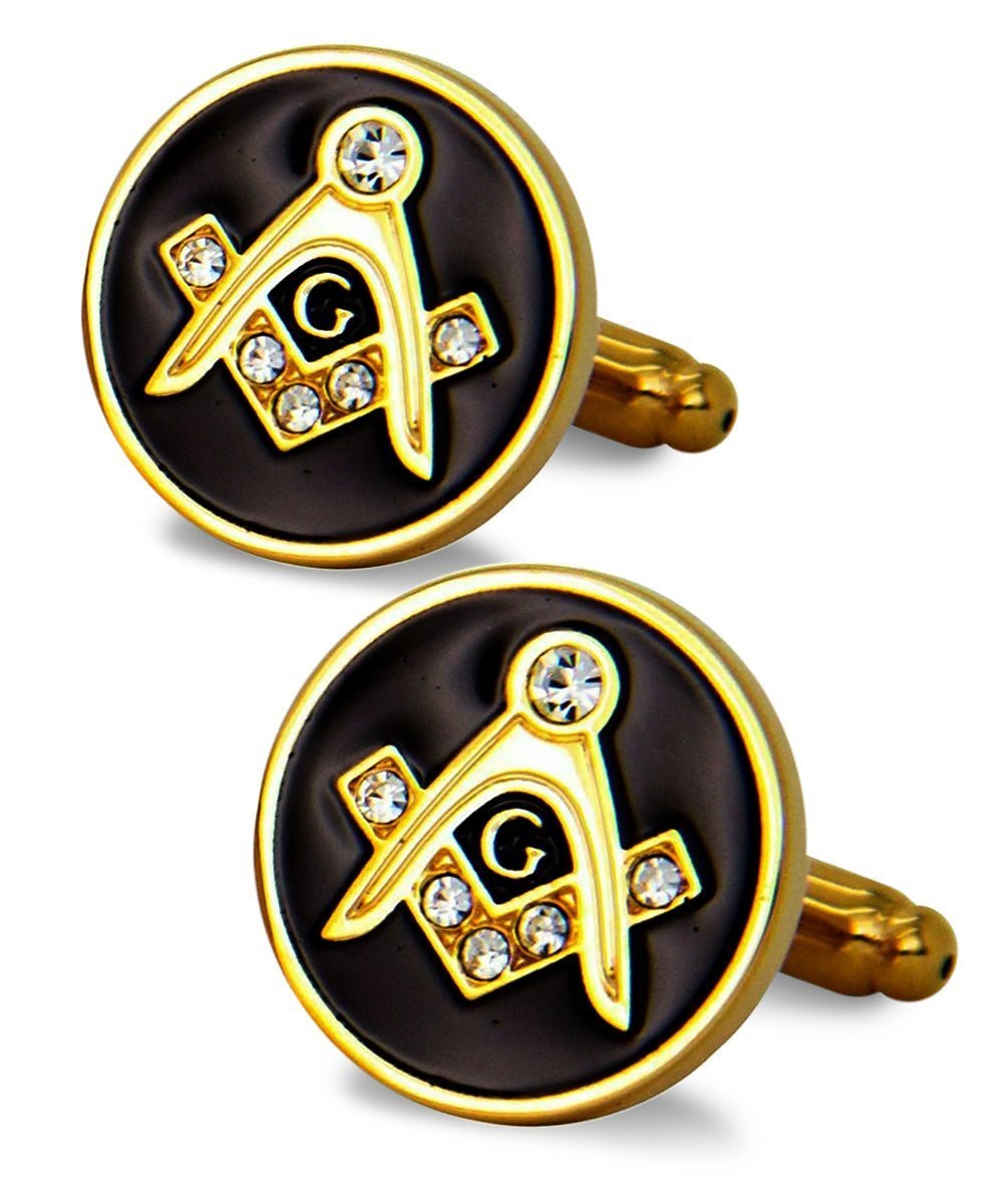 Vittorio Vico Masonic Themed Cufflinks: CL39XX Series - Suits You Sir - Round Studded and Gold -