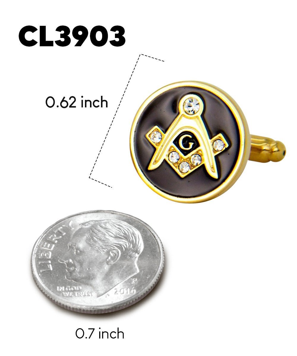 Vittorio Vico Masonic Themed Cufflinks: CL39XX Series - Suits You Sir - Round Studded and Gold -
