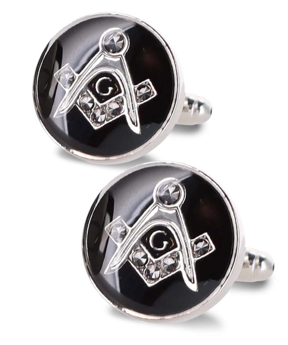 Vittorio Vico Masonic Themed Cufflinks: CL39XX Series - Suits You Sir - Shiny Round and Silver -