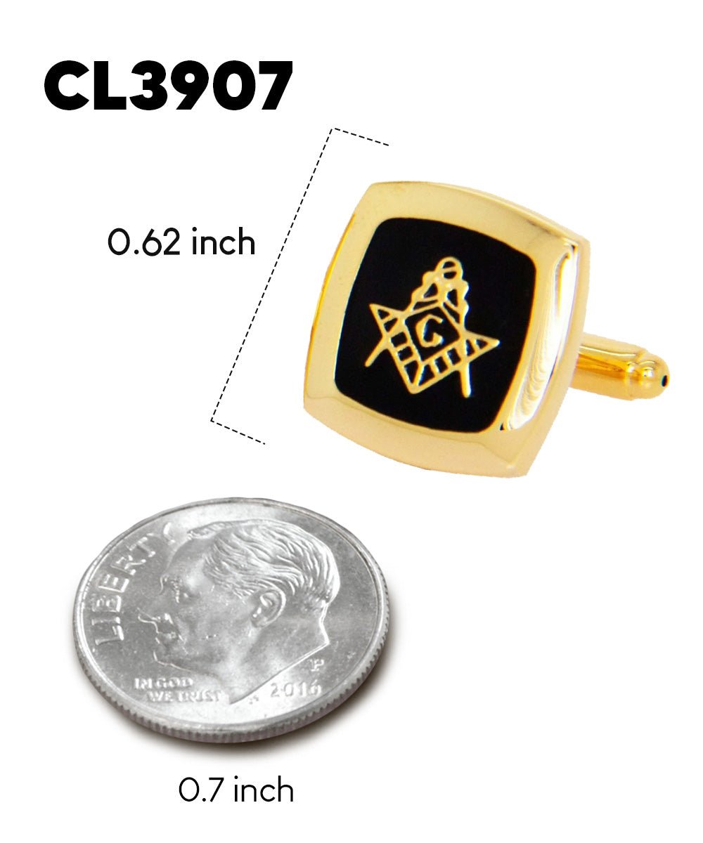 Vittorio Vico Masonic Themed Cufflinks: CL39XX Series - Suits You Sir - Square and Gold -