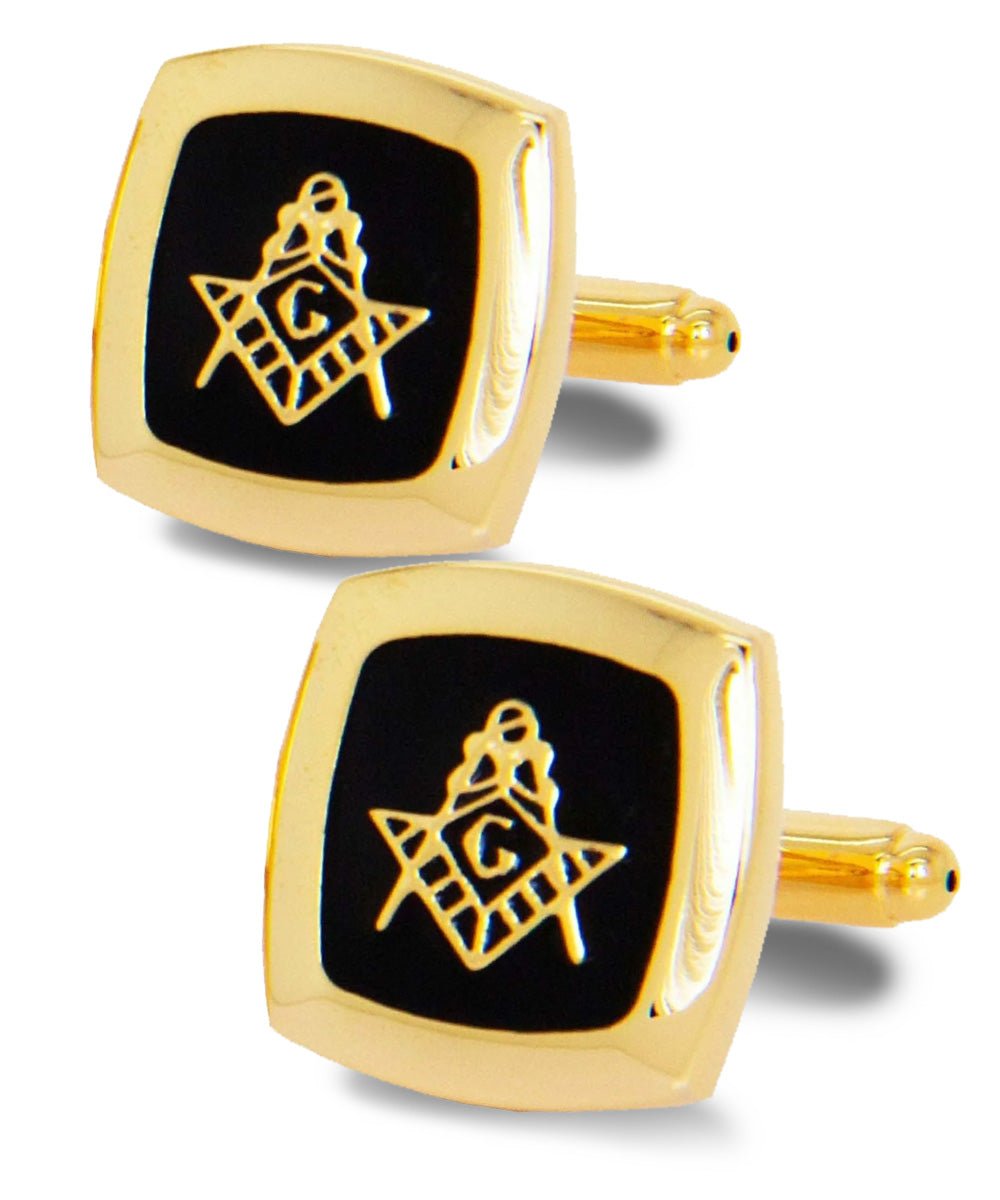 Vittorio Vico Masonic Themed Cufflinks: CL39XX Series - Suits You Sir - Square and Gold -