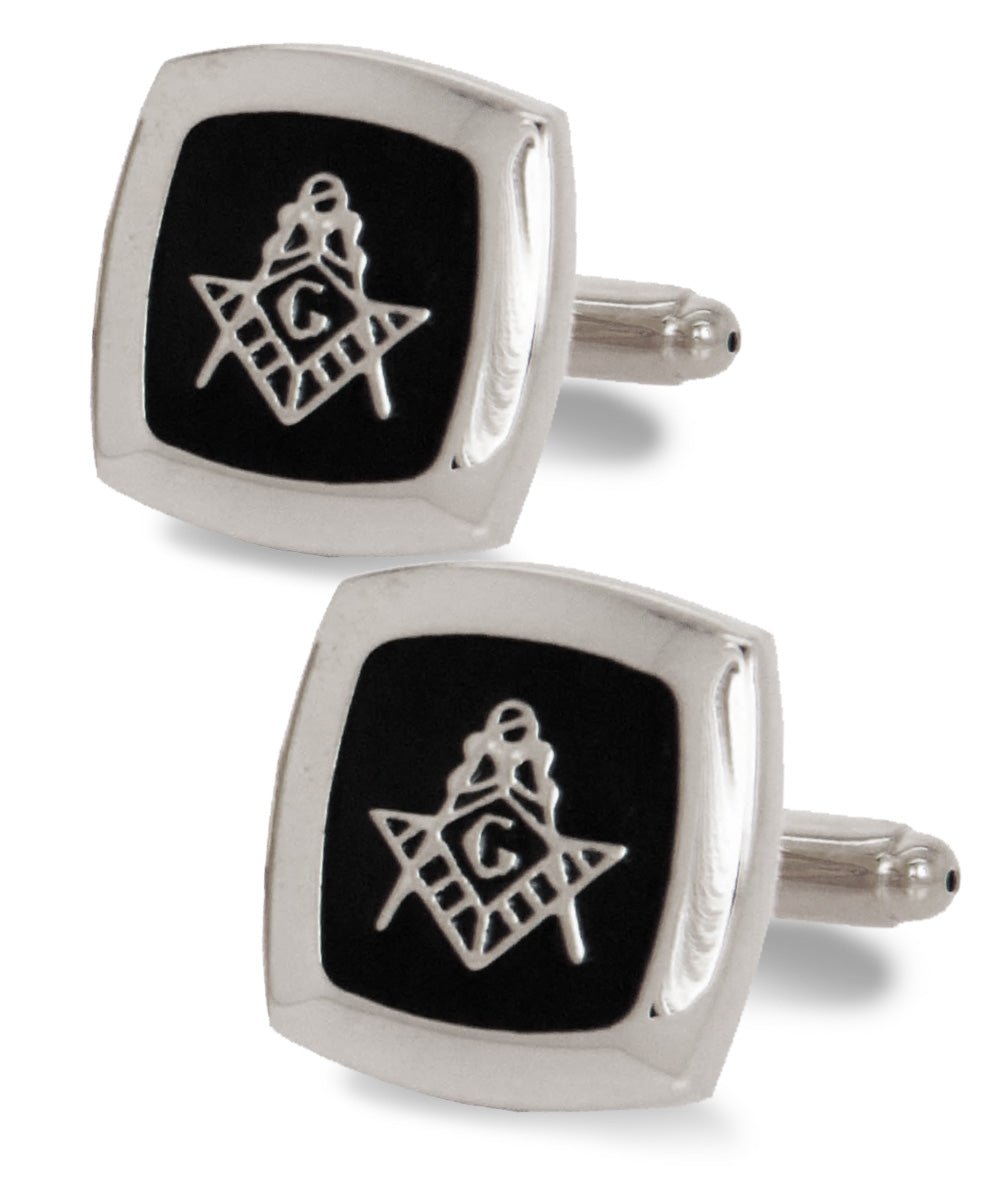 Vittorio Vico Masonic Themed Cufflinks: CL39XX Series - Suits You Sir - Square and Silver -