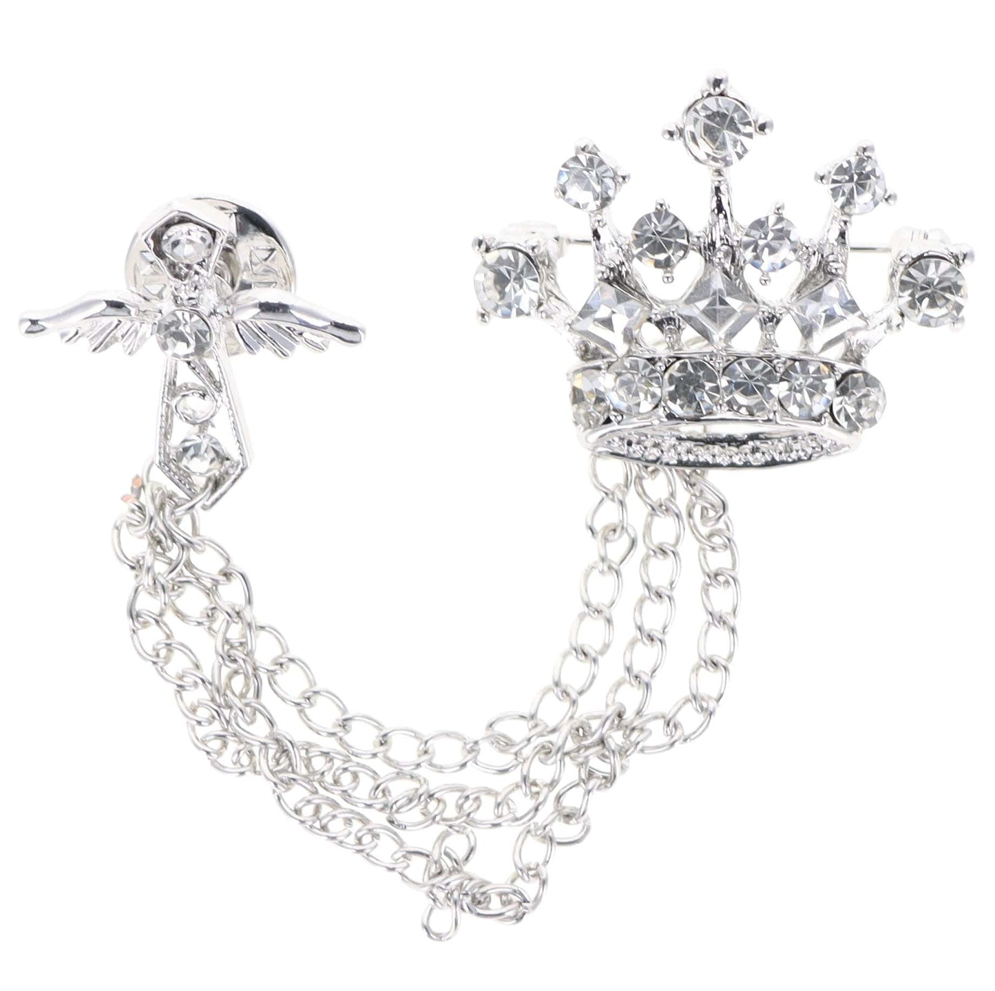 Vittorio Vico Men's Design Brooch in Gift Box - Suits You Sir - Silver Crown -