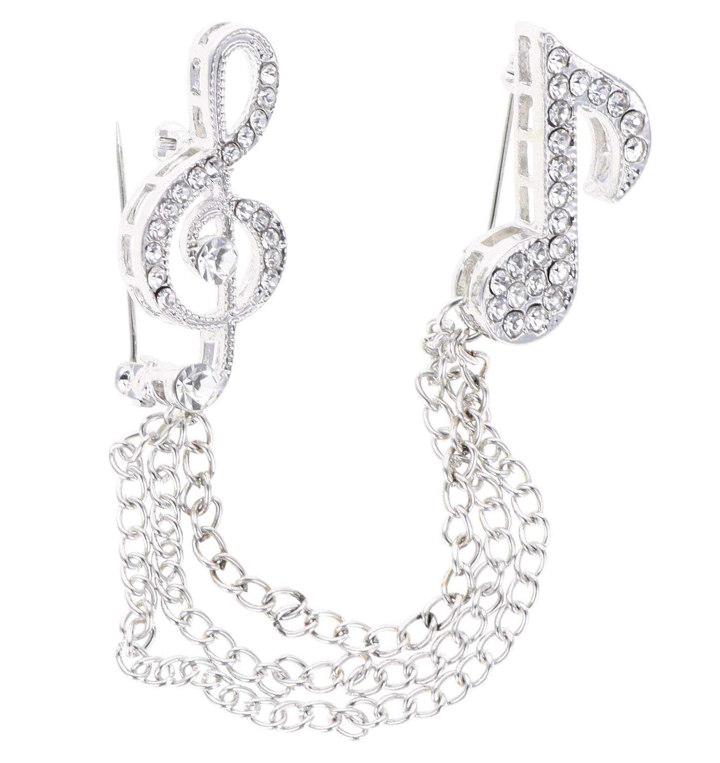 Vittorio Vico Men's Design Brooch in Gift Box - Suits You Sir - Silver Musical Note -