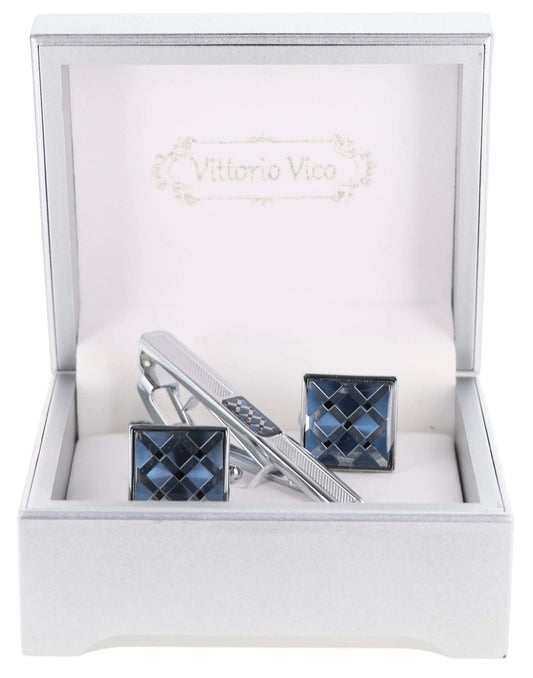 Vittorio Vico Men's Enamel Cufflink & Tie Bar Set in Gift Box - Suits You Sir - CE - 001 -