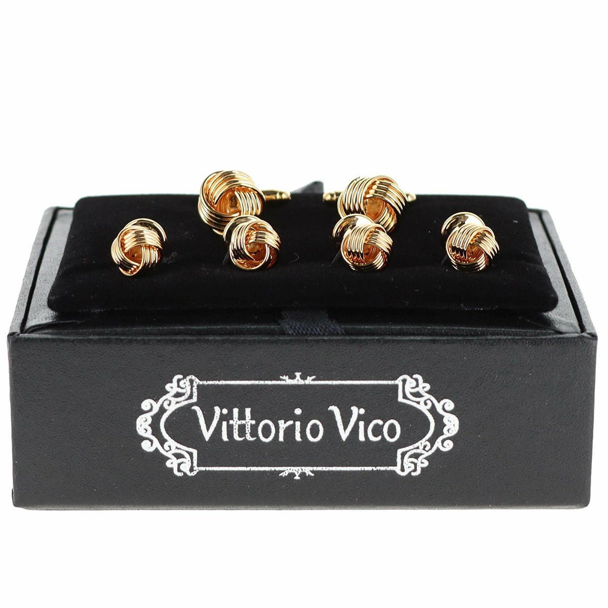 Vittorio Vico Men's Gold Cufflink & Stud Sets in Gift Box - Suits You Sir - Gold (FS - 105) -