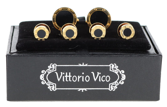Vittorio Vico Men's Gold Cufflink & Stud Sets in Gift Box - Suits You Sir - Gold (FS - 20) -