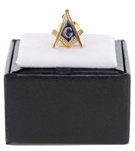 Vittorio Vico Men's Masonic Tie Tack in Gift Box - Suits You Sir - Royal Blue and Gold -