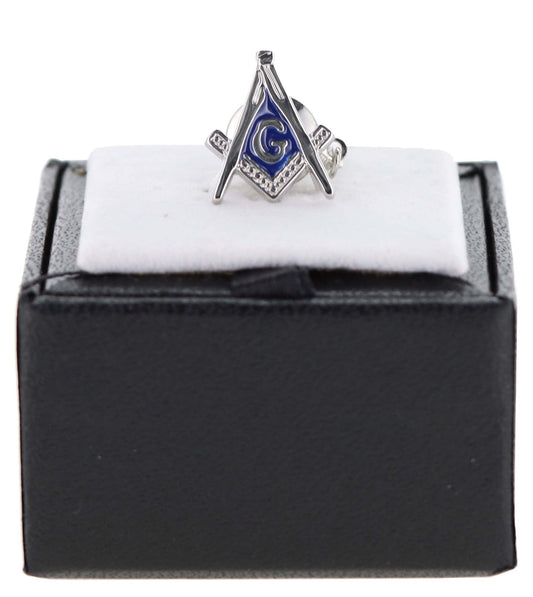 Vittorio Vico Men's Masonic Tie Tack in Gift Box - Suits You Sir - Royal Blue and Silver -