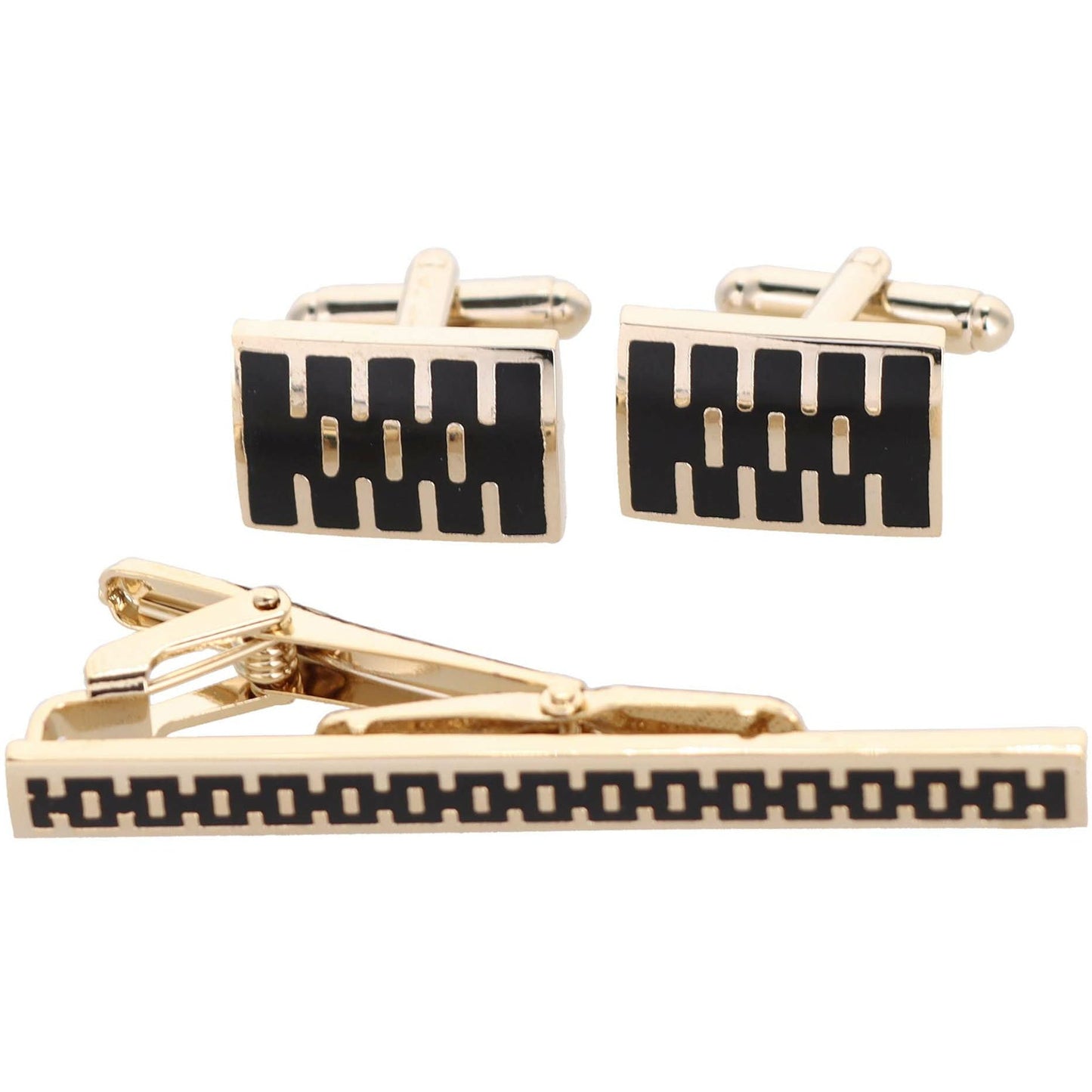 Vittorio Vico Plain Gold Cufflink & Tie Bar Set in Gift Box - Suits You Sir - CLTB 467 -