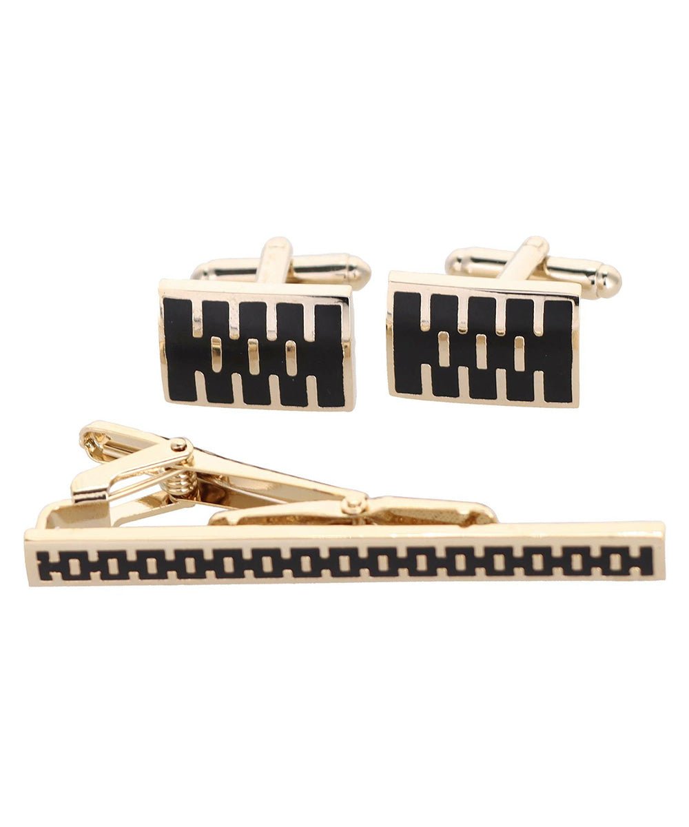 Vittorio Vico Plain Gold Cufflink & Tie Bar Set in Gift Box - Suits You Sir - CLTB 467 -