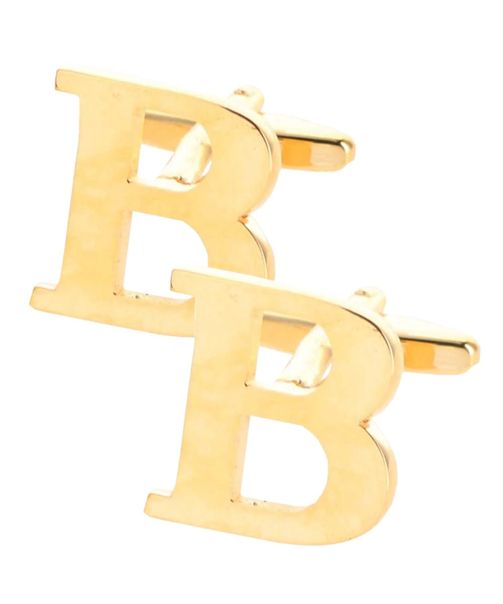 Vittorio Vico Plain Initial Cufflinks in Gift Box - Suits You Sir - Gold - B