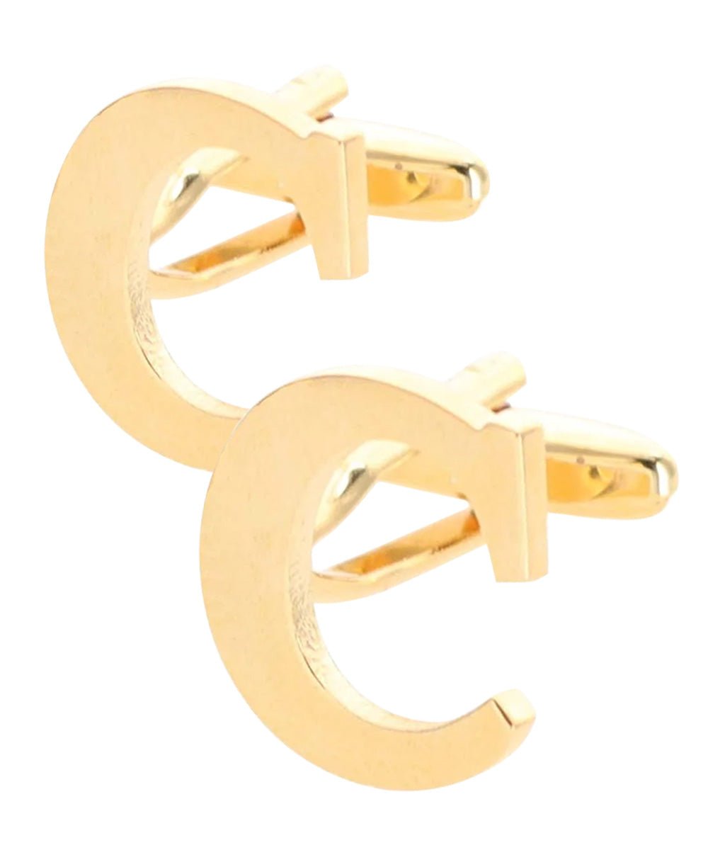 Vittorio Vico Plain Initial Cufflinks in Gift Box - Suits You Sir - Gold - C