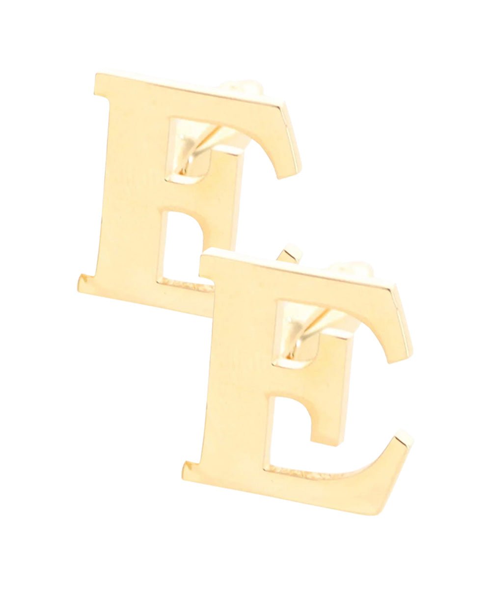 Vittorio Vico Plain Initial Cufflinks in Gift Box - Suits You Sir - Gold - E