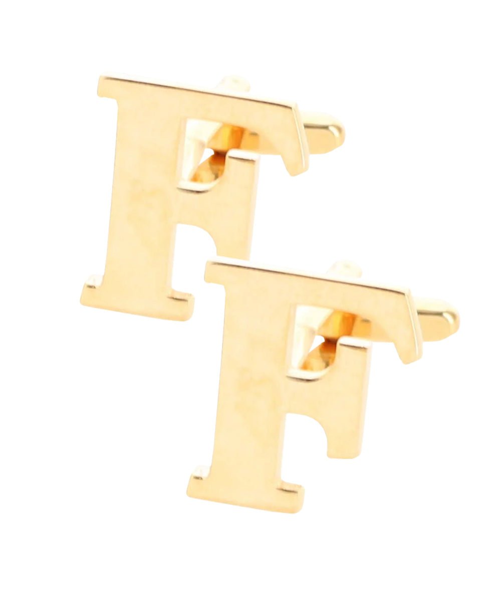 Vittorio Vico Plain Initial Cufflinks in Gift Box - Suits You Sir - Gold - F