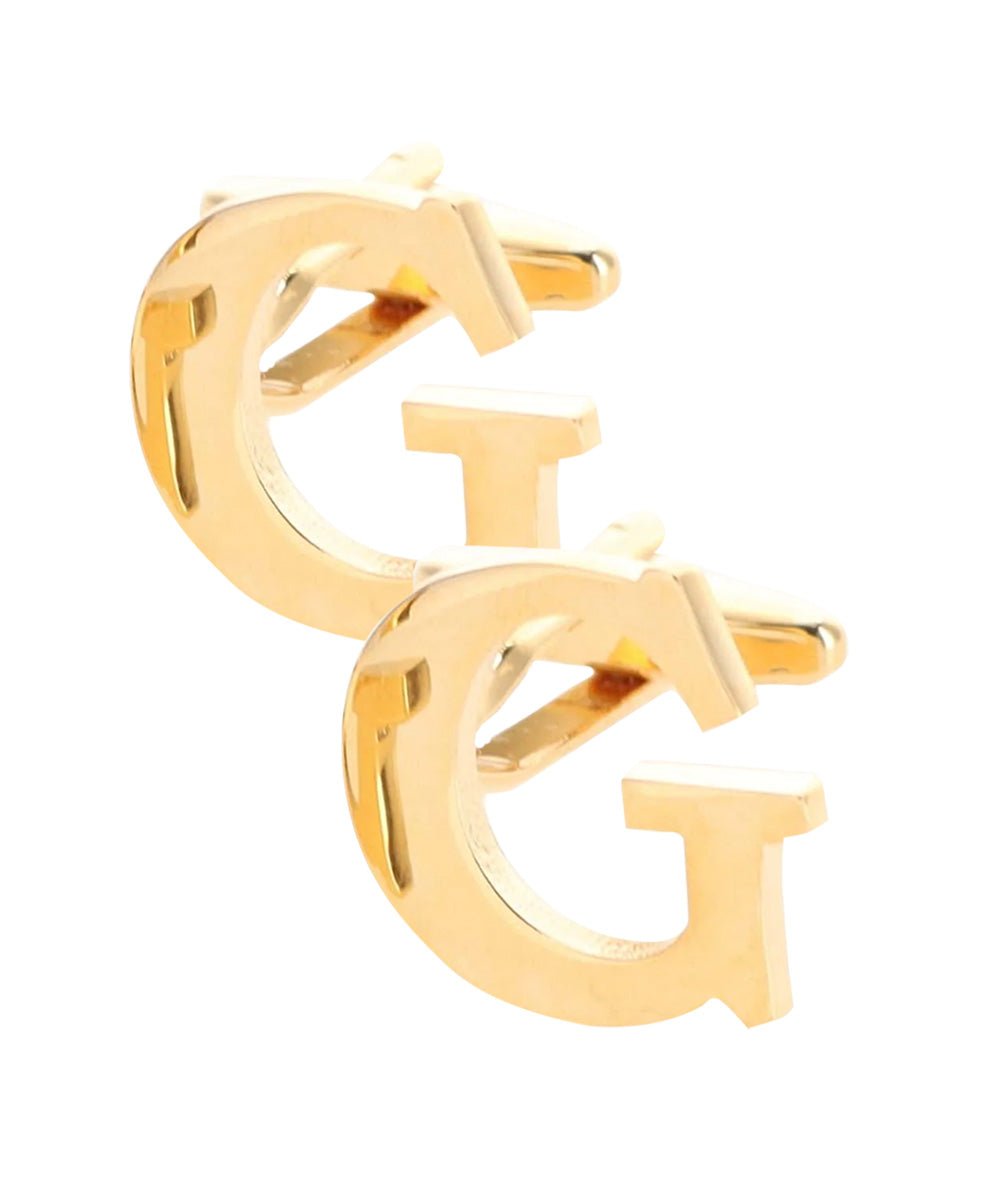 Vittorio Vico Plain Initial Cufflinks in Gift Box - Suits You Sir - Gold - G