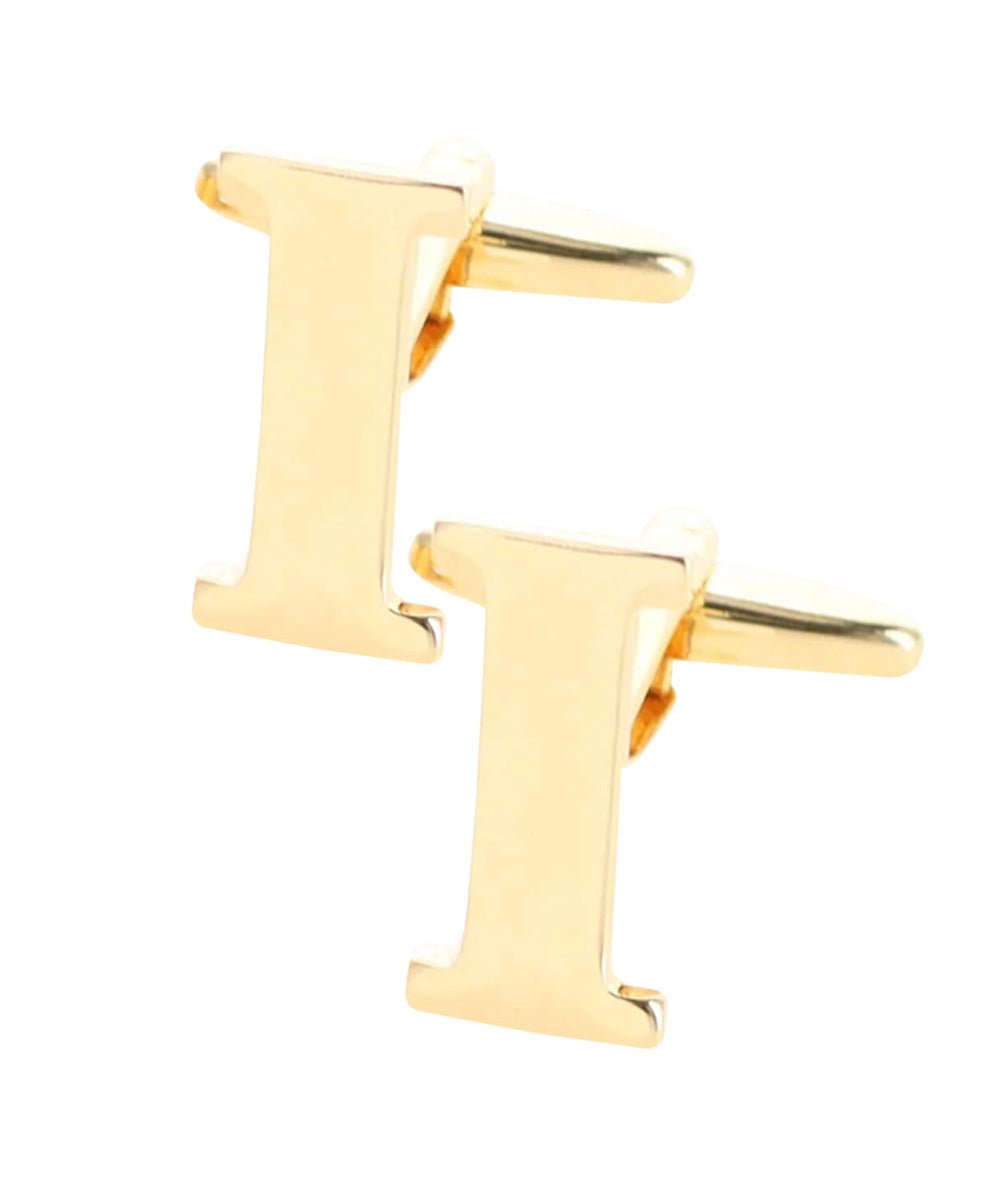 Vittorio Vico Plain Initial Cufflinks in Gift Box - Suits You Sir - Gold - I