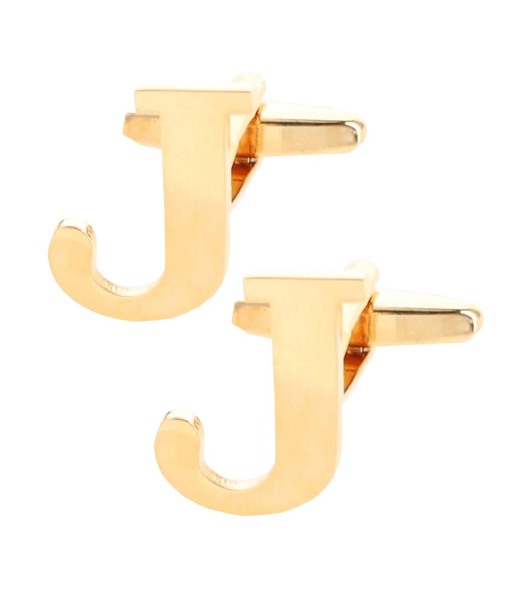 Vittorio Vico Plain Initial Cufflinks in Gift Box - Suits You Sir - Gold - J