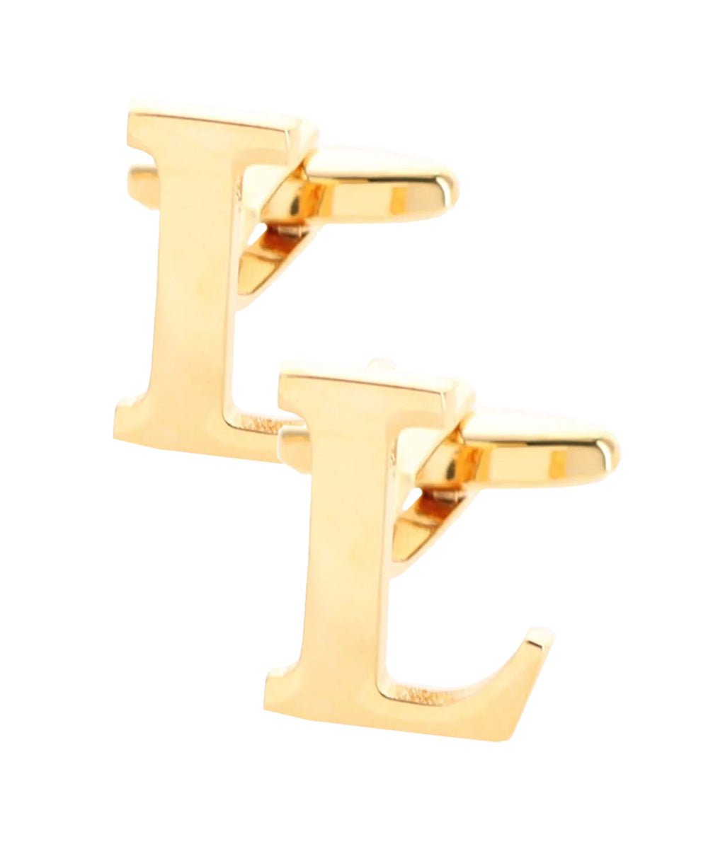 Vittorio Vico Plain Initial Cufflinks in Gift Box - Suits You Sir - Gold - L