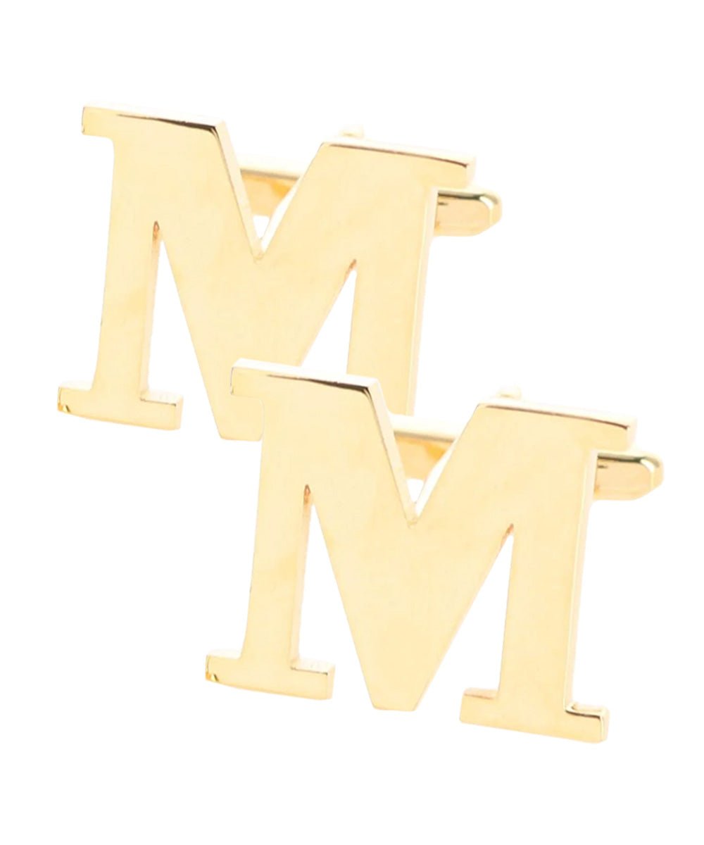 Vittorio Vico Plain Initial Cufflinks in Gift Box - Suits You Sir - Gold - M
