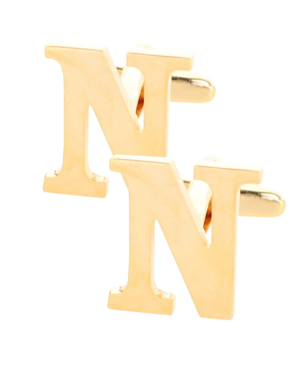 Vittorio Vico Plain Initial Cufflinks in Gift Box - Suits You Sir - Gold - N
