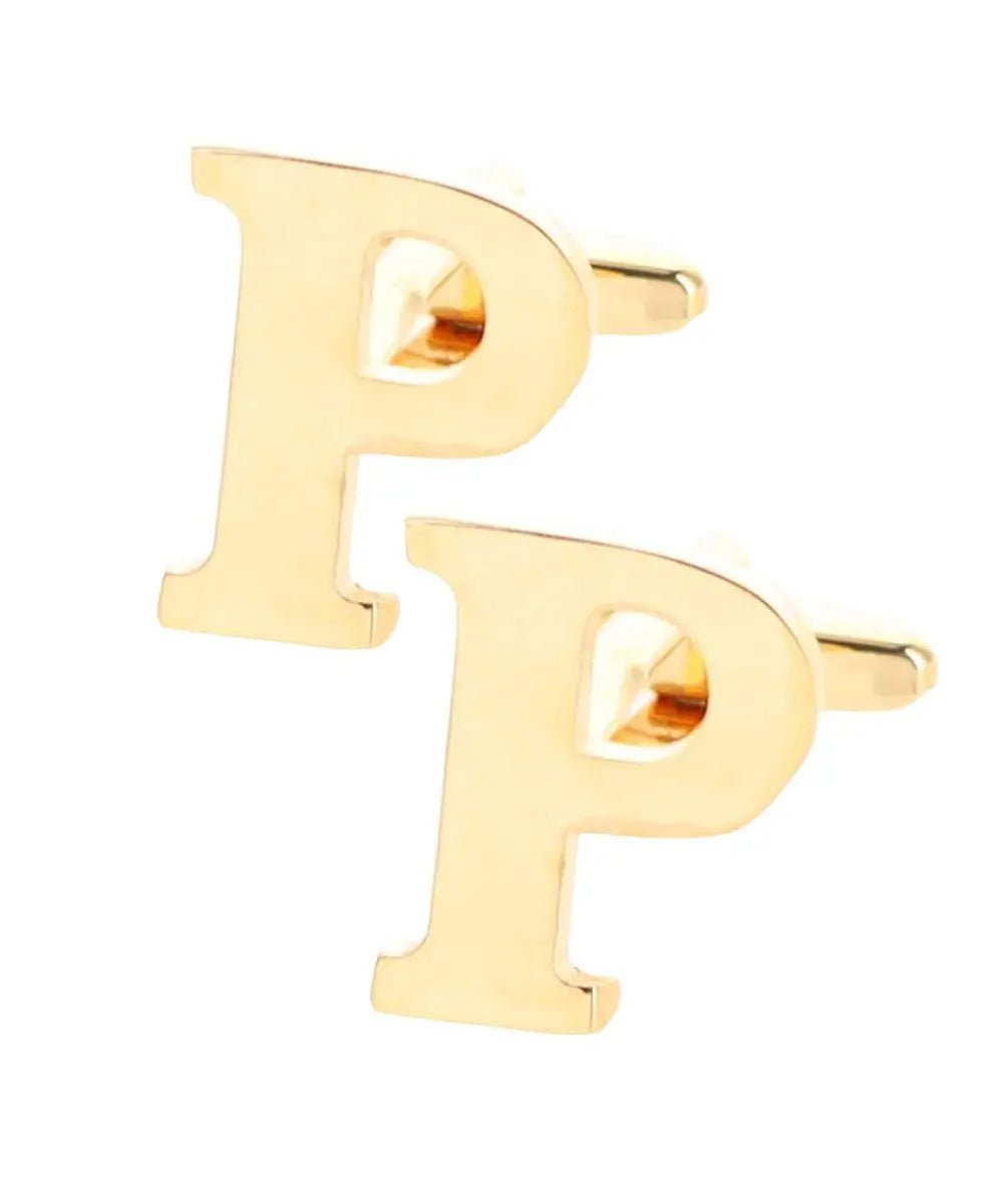 Vittorio Vico Plain Initial Cufflinks in Gift Box - Suits You Sir - Gold - P